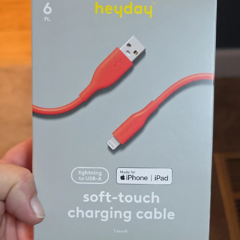 Heyday Orange Charging Cable Lightning to USB-A